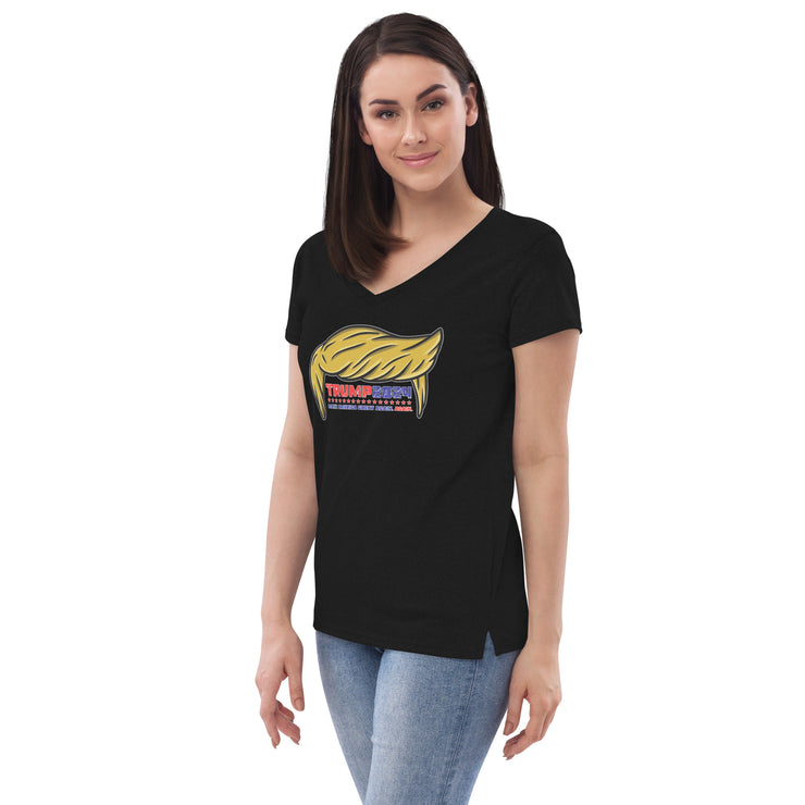 Trump Golden '24 Women’s Recycled V-Neck T-shirt